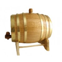 American Oak Barrel with Brass Hoops- 3 Liter or .8 Gallons