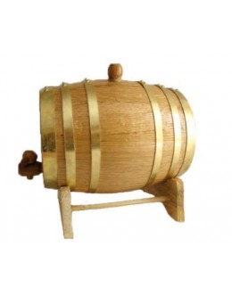 American Oak Barrel with Brass Hoops- 3 Liter or .8 Gallons